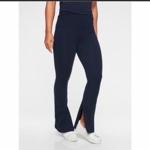 Athleta Greenwich Flare Slit leg High Rise Navy Pants M.